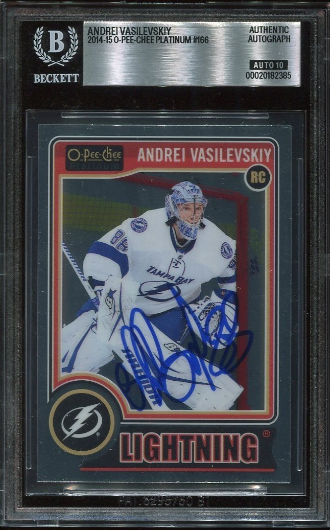 ANDREI VASILEVSKIY signed auto 2014 OPC PLATINUM ROOKIE CARD RC BECKETT 10 BAS