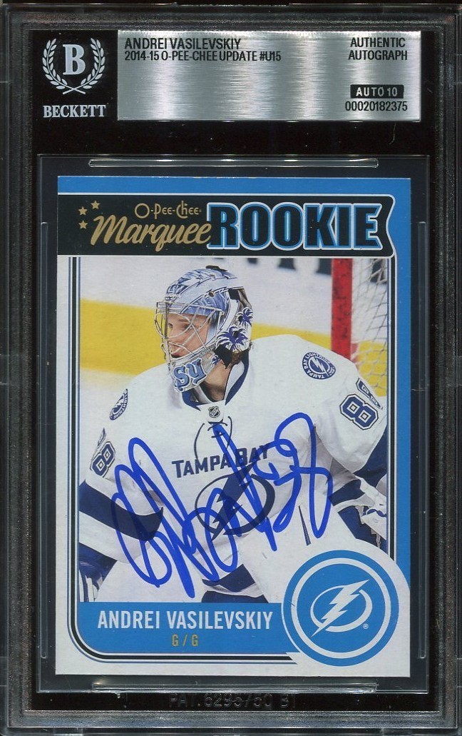 ANDREI VASILEVSKIY signed auto 2014 OPC UPDATE ROOKIE CARD RC BECKETT 10 BAS