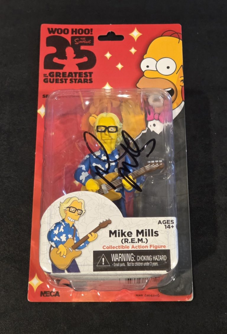 R.E.M. REM MIKE MILLS signed autographed SIMPSONS GUEST STARS TOY BECKETT (BAS)