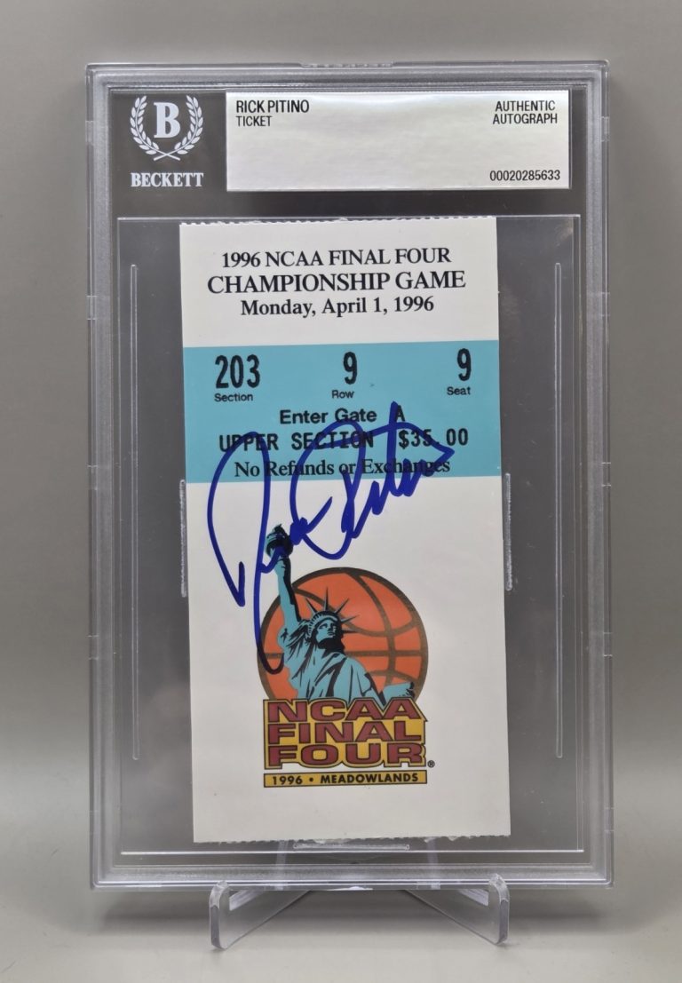 KENTUCKY WILDCATS RICK PITINO signed 1996 FINAL FOUR CHAMPIONSHIP TICKET BECKETT