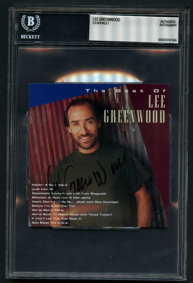 Lee Greenwood signed autograph CD Booklet Country Music Singer BAS Slabbed
