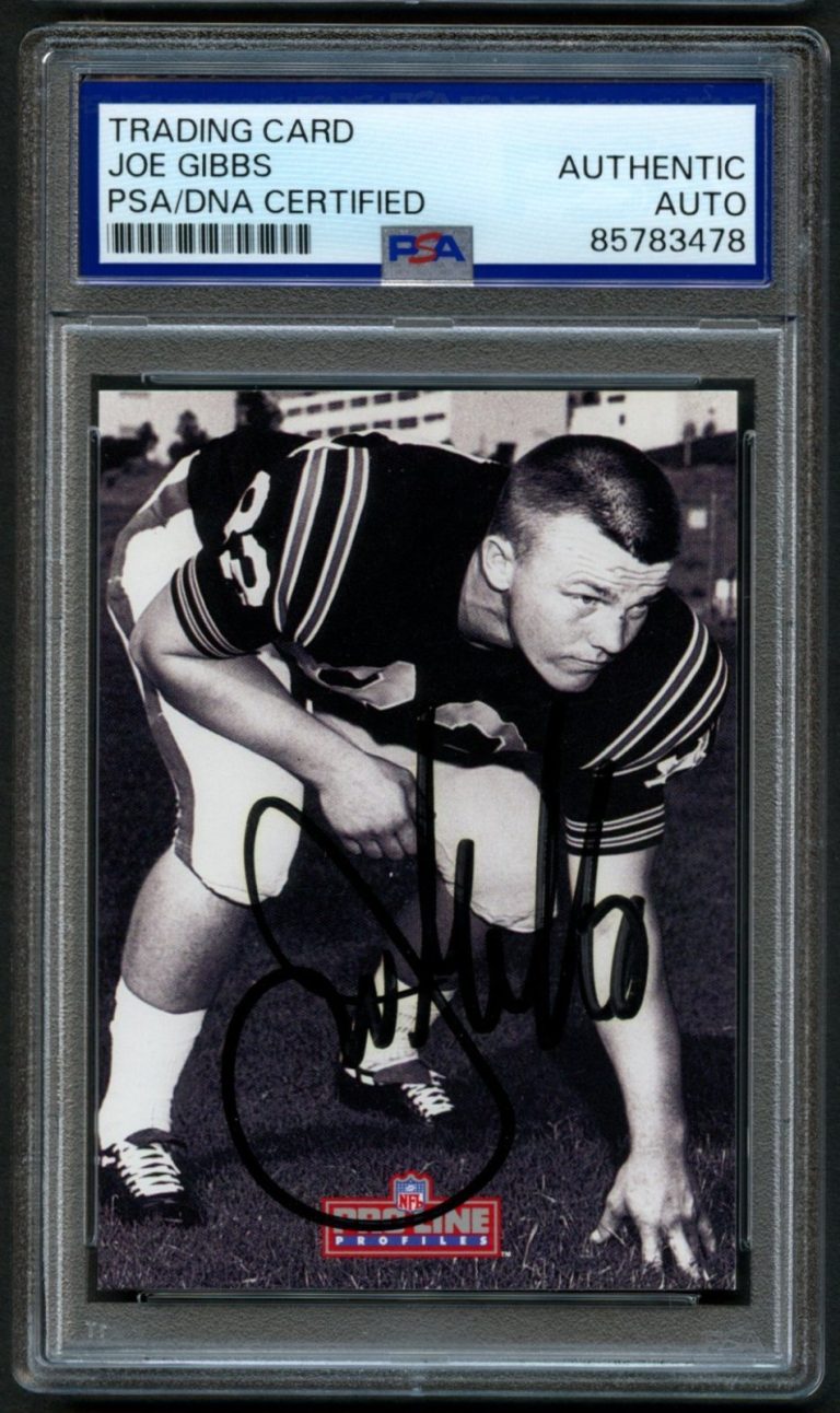 Joe Gibbs signed autograph Football Coach 1992 Pro Set Card PSA Slabbed