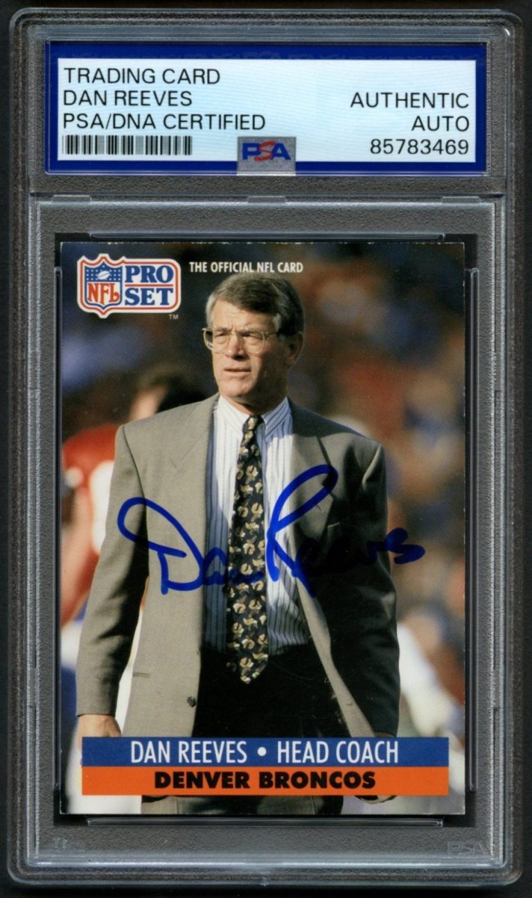 Dan Reeves d2022 signed autograph Football Coach NFL 1991 Pro Set Card PSA