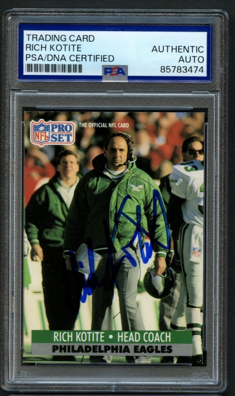 Rich Kotite signed autograph Football Coach NFL 1991 Pro Set Card PSA Slabbed