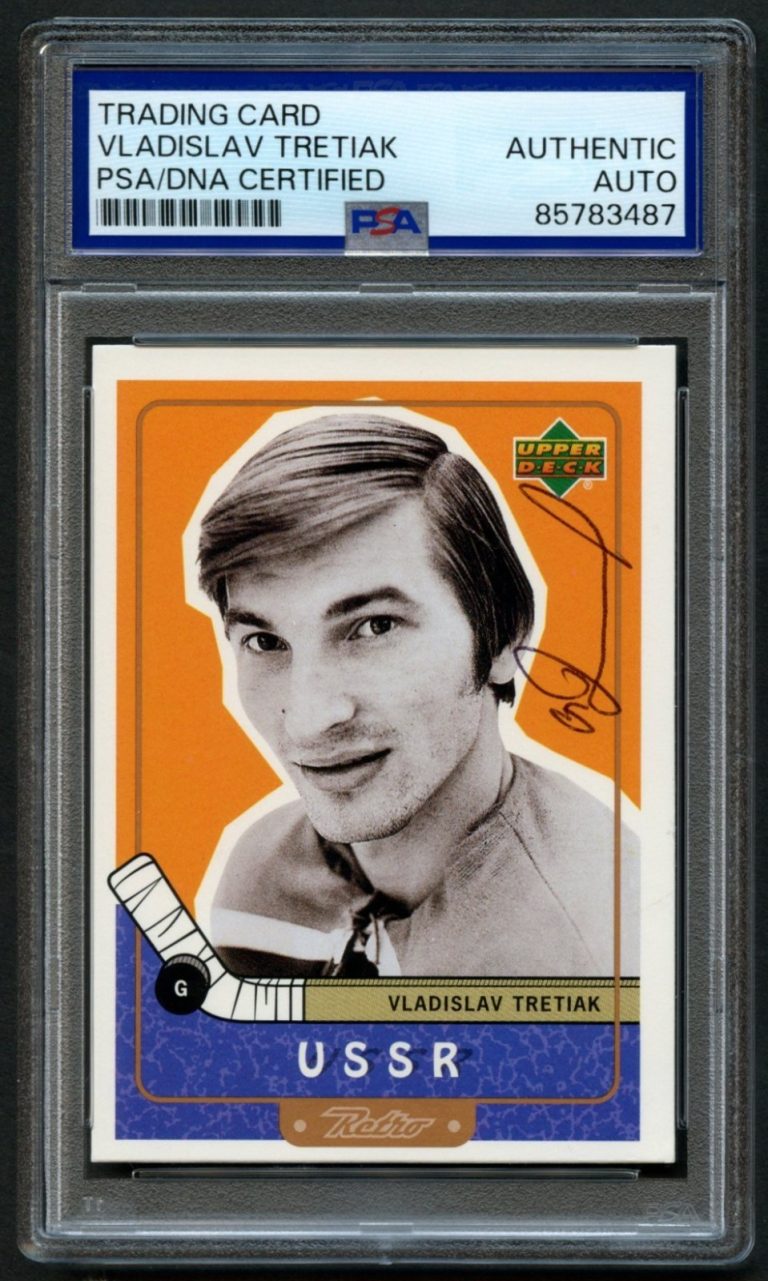 Vladislav Tretiak signed autograph 1999 Upper Deck Hockey Card PSA Slab
