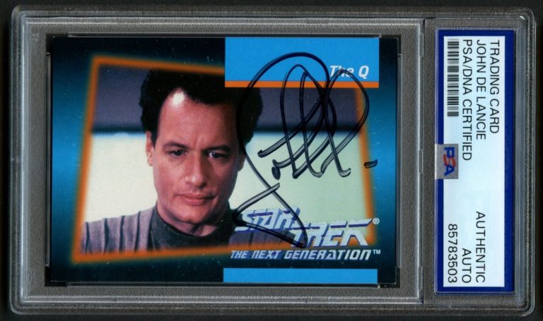 John de Lancie as The Q signed autograph Star Trek Trading Card PSA Slabbed