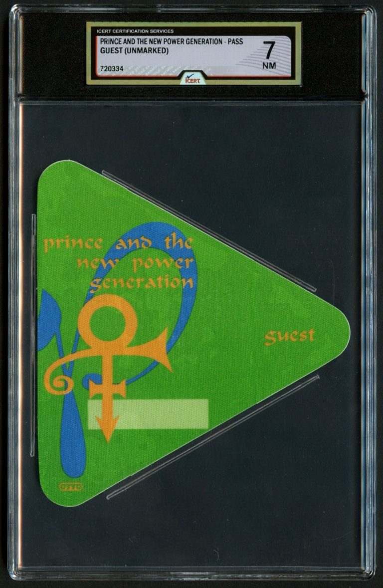 Prince & The New Power Generation Tour Guest Backstage Pass Grade 7 iCERT Slab