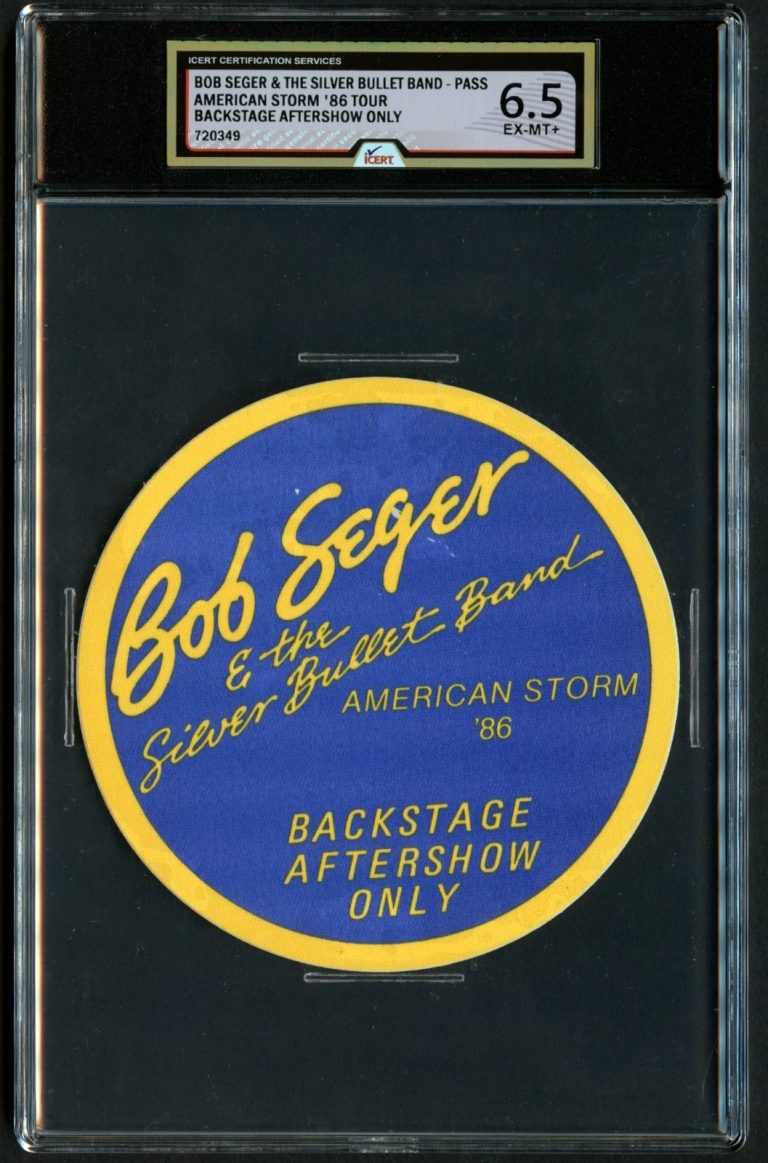 Bob Seger & The Silver Bullet Band American Storm 86 Tour Pass Grade 6.5 iCERT