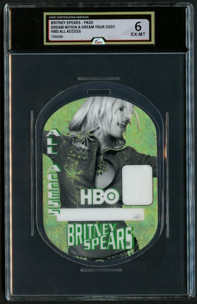 Britney Spears Dream W/in a Dream Tour All Access Pass Laminate Grade 6 iCERT