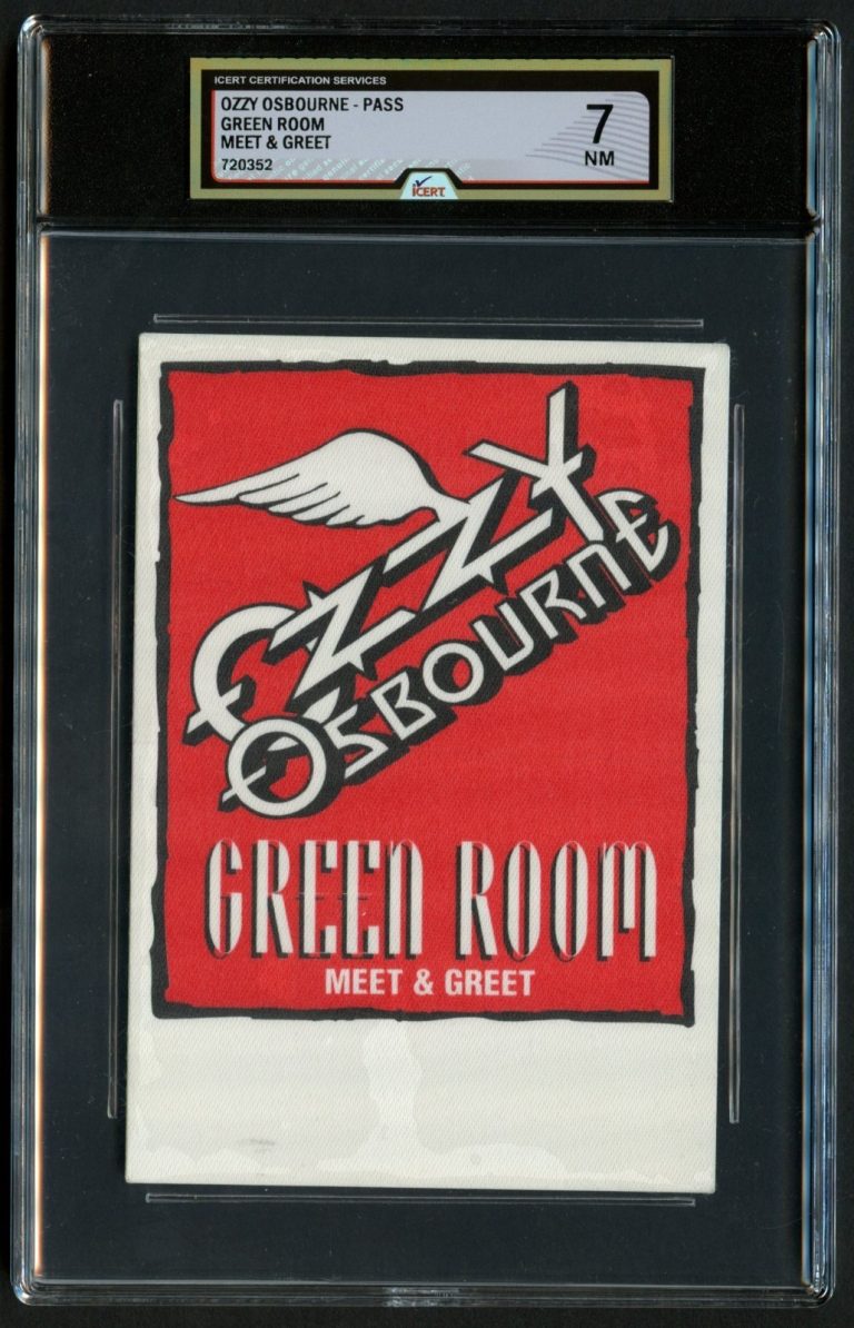 Ozzy Osbourne Green Room Tour Meet & Greet Backstage Pass Grade 7 iCERT Slabbed