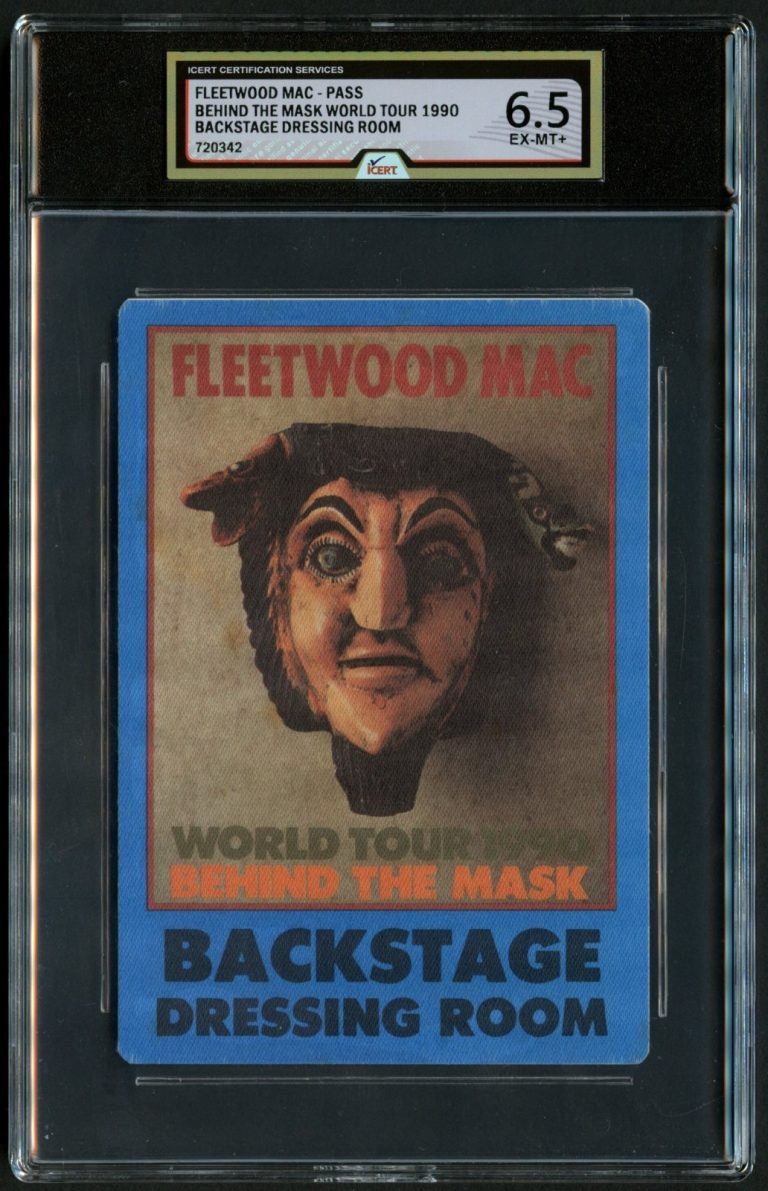 Fleetwood Mac Behind the Mask 1990 Tour Backstage Pass Grade 6.5 iCERT Slabbed