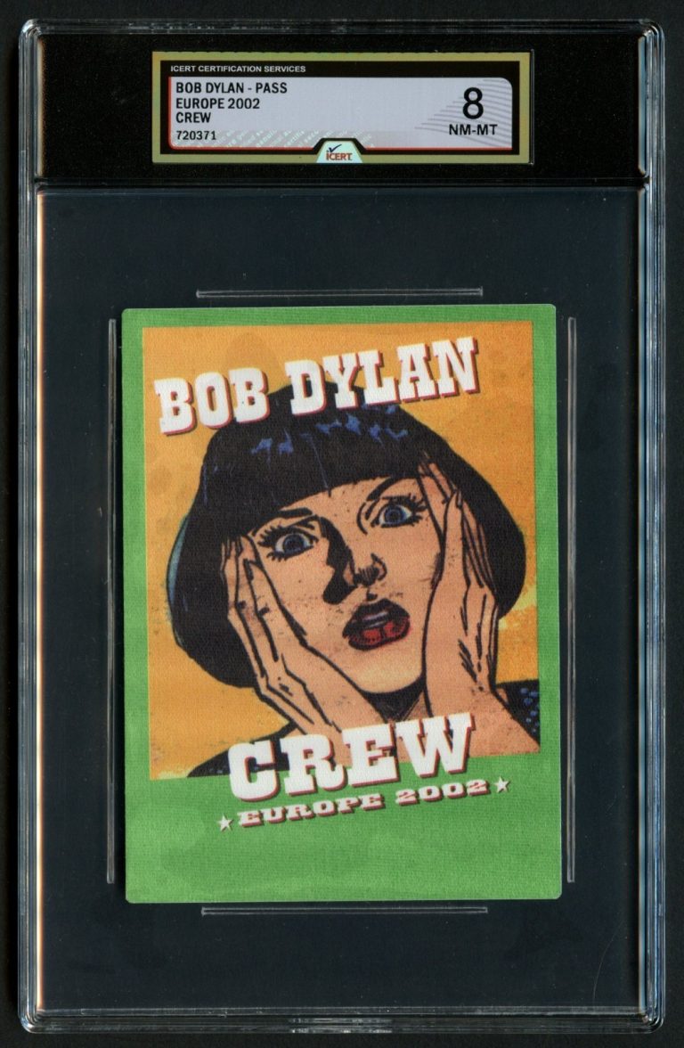 Bob Dylan Concert Tour Europe 2002 Crew Pass Grade 8 iCERT Slabbed