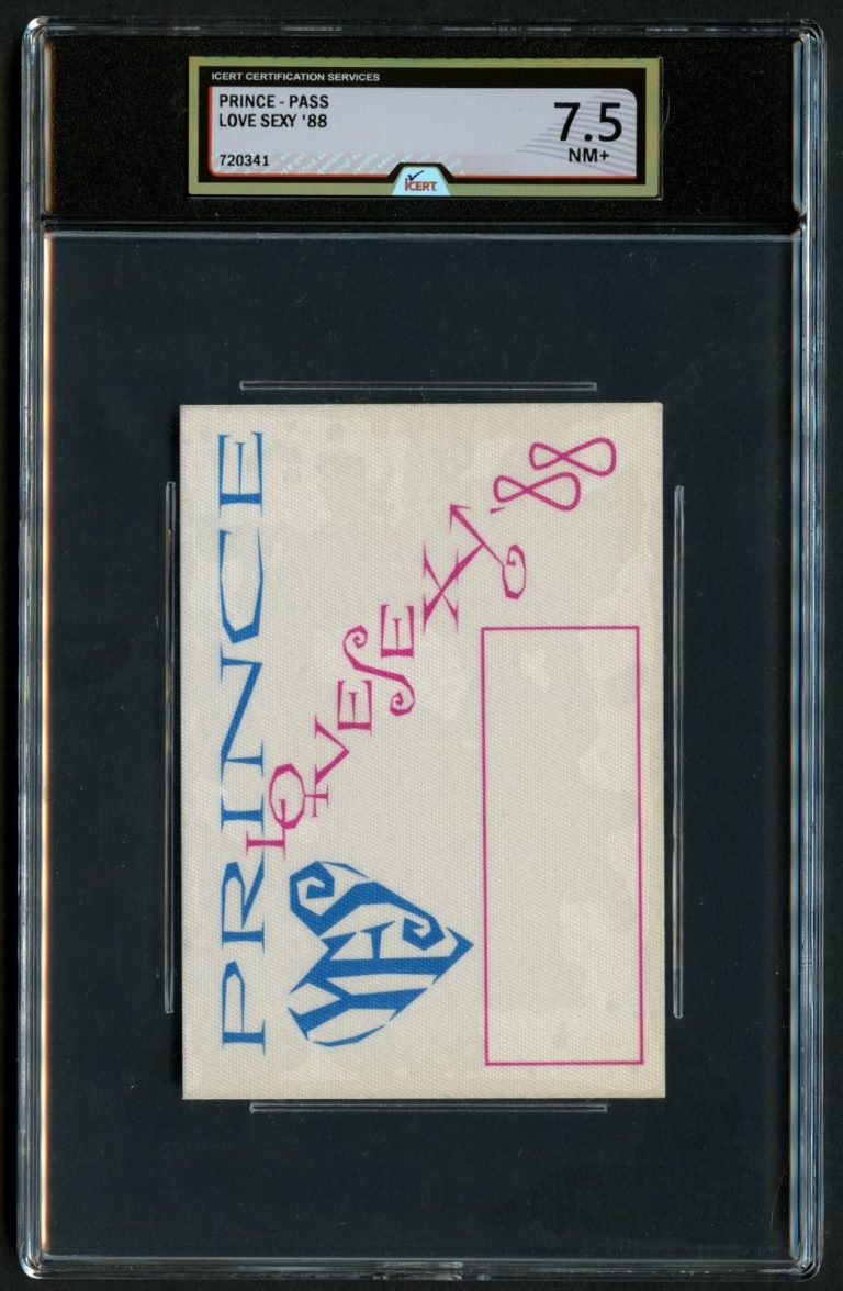 Prince Love Sexy' 88 Tour Concert Backstage Pass Grade 7.5 iCERT Slabbed