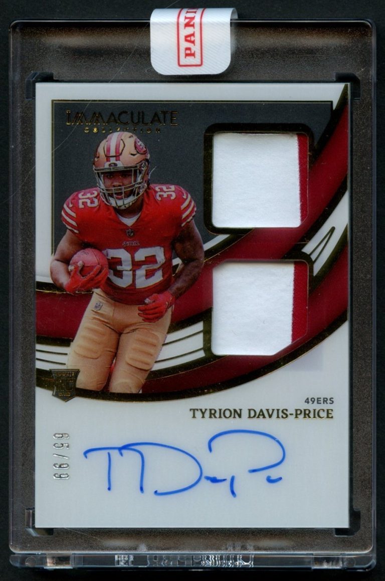 Tyrion Davis-Price signed autograph 2022 Panini Signature Series Fabric /99