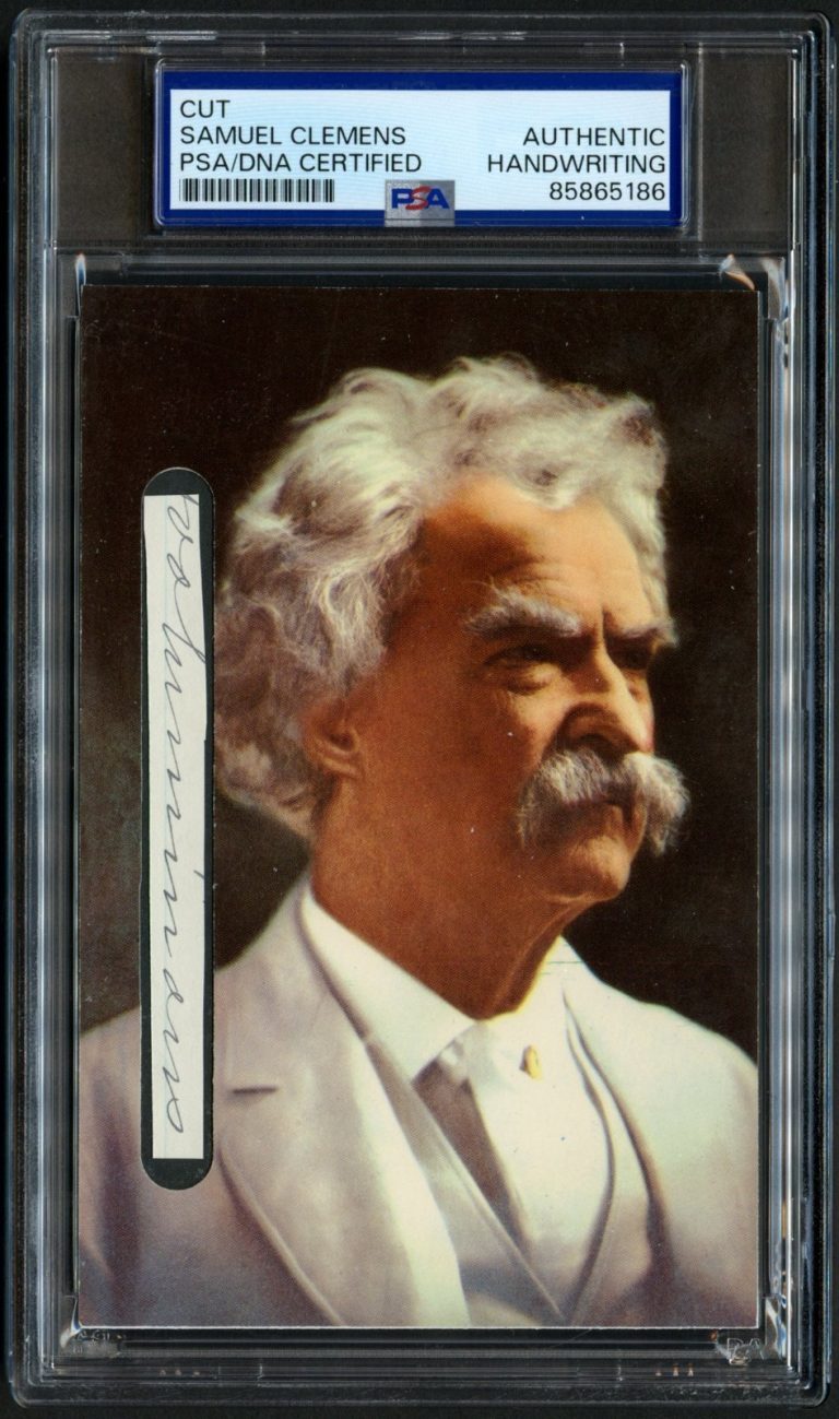 Samuel Clemens AKA Mark Twain HANDWRITING Custom Cut 