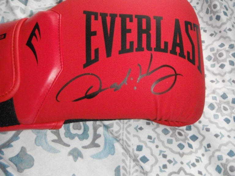 OSCAR DE LA HOYA SIGNED EVERLAST BOXING GLOVE RED