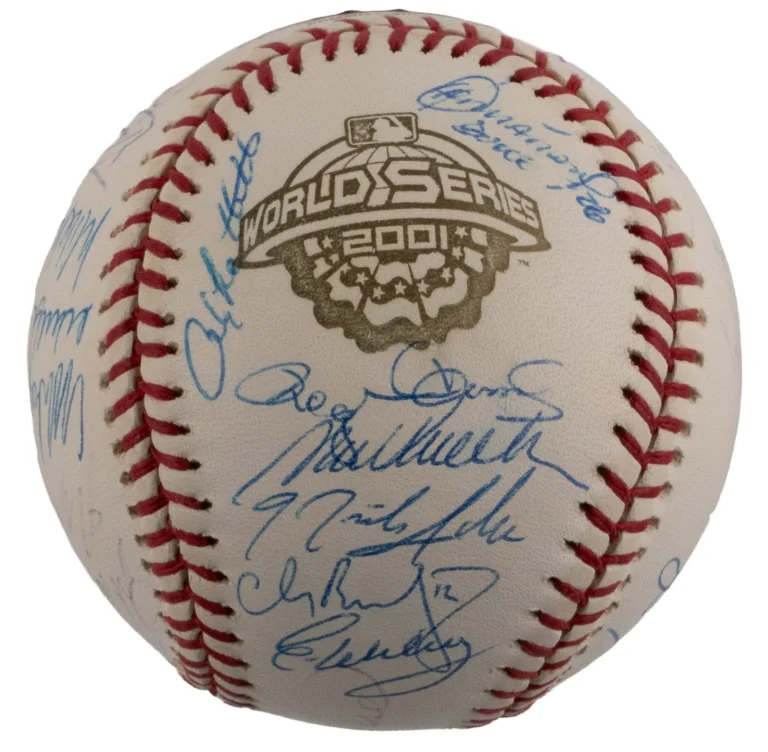 2001 New York Yankees AL Champs Team Signed World Series Baseball JSA COA