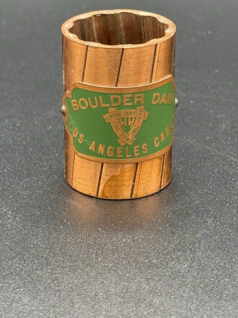 Vintage 1930s Hoover / Boulder Dam Los Angeles Cable Copper Voltage Souvenir