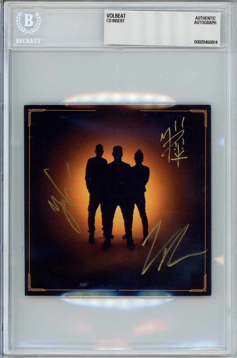 SIGNED VOLBEAT God Of Angels Trust CD Cover Art Card BAS Beckett COA AUTOGRAPH