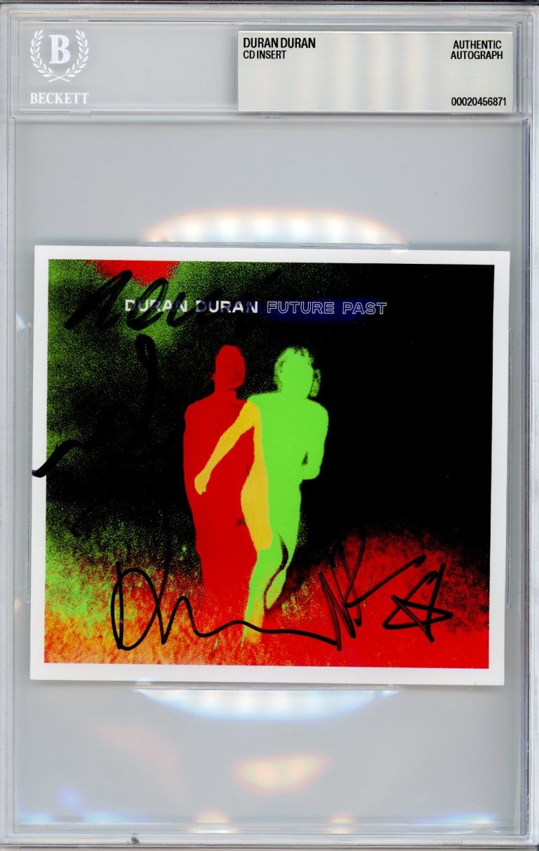 SIGNED Duran Duran Future Past CD Album Cover Art Card BAS Beckett COA Autograph