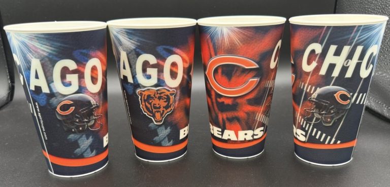 Chicago Bears NFL Hologram Fan Spirit Cups, Set/4 Capital Cups 3D