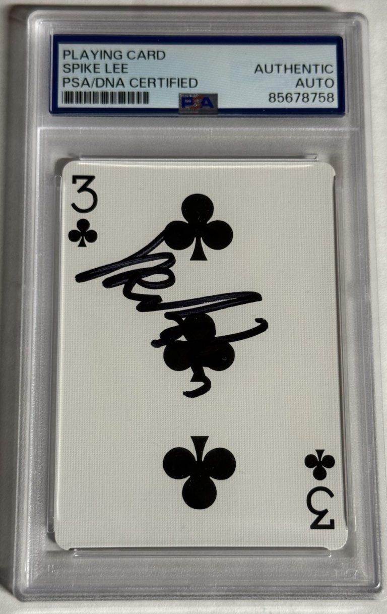 SPIKE LEE SIGNED AUTO PLAYING CARD MOVIE DIRECTOR LEGEND VERY RARE PSA SLAB