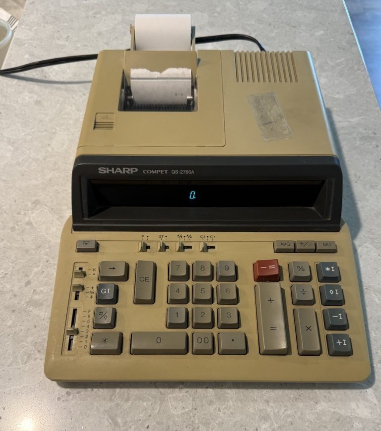 Sharp Compet QS-2760A Desktop Printing Calculator Electric Works Vintage