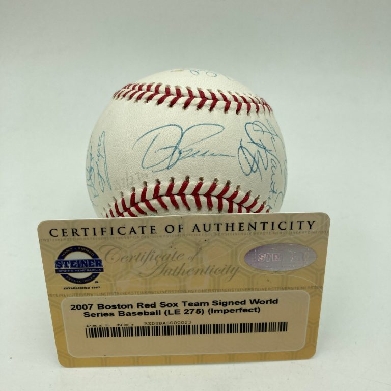 2007 Boston Red Sox World Series Champs Team Signed W.S. Baseball Steiner COA