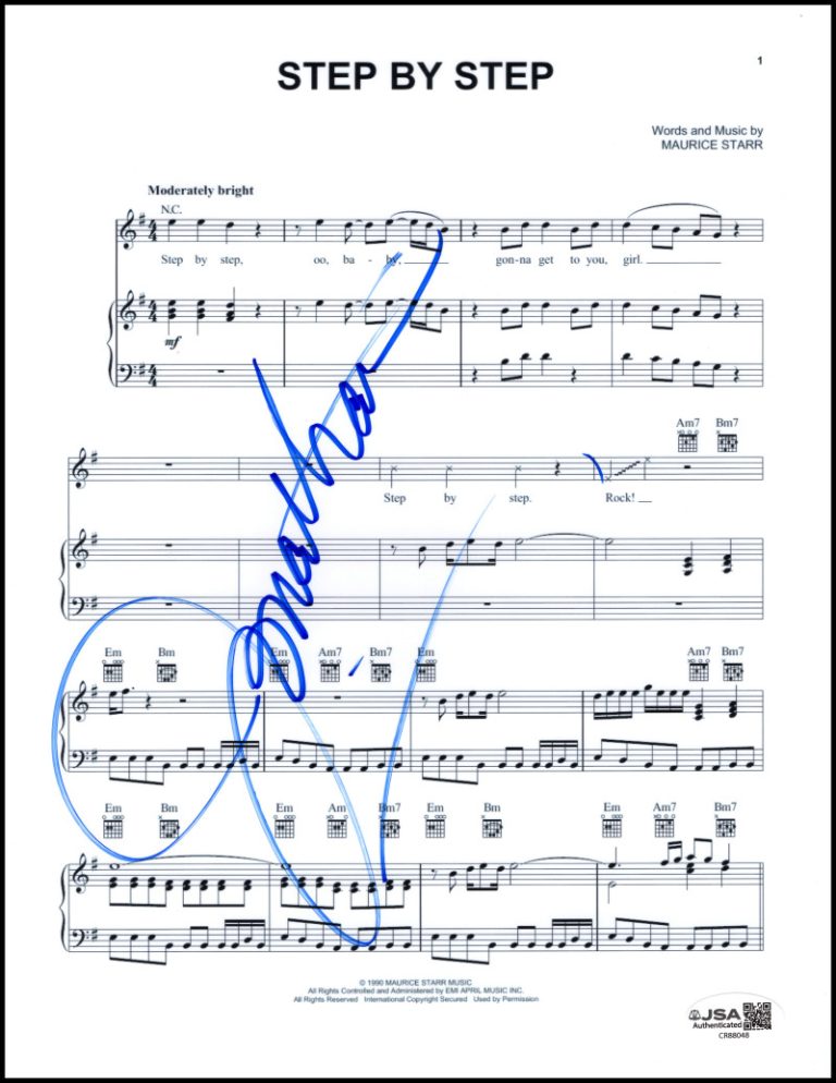 Jonathan Knight New Kids on the Block Signed Autograph Step by Step Sheet Music