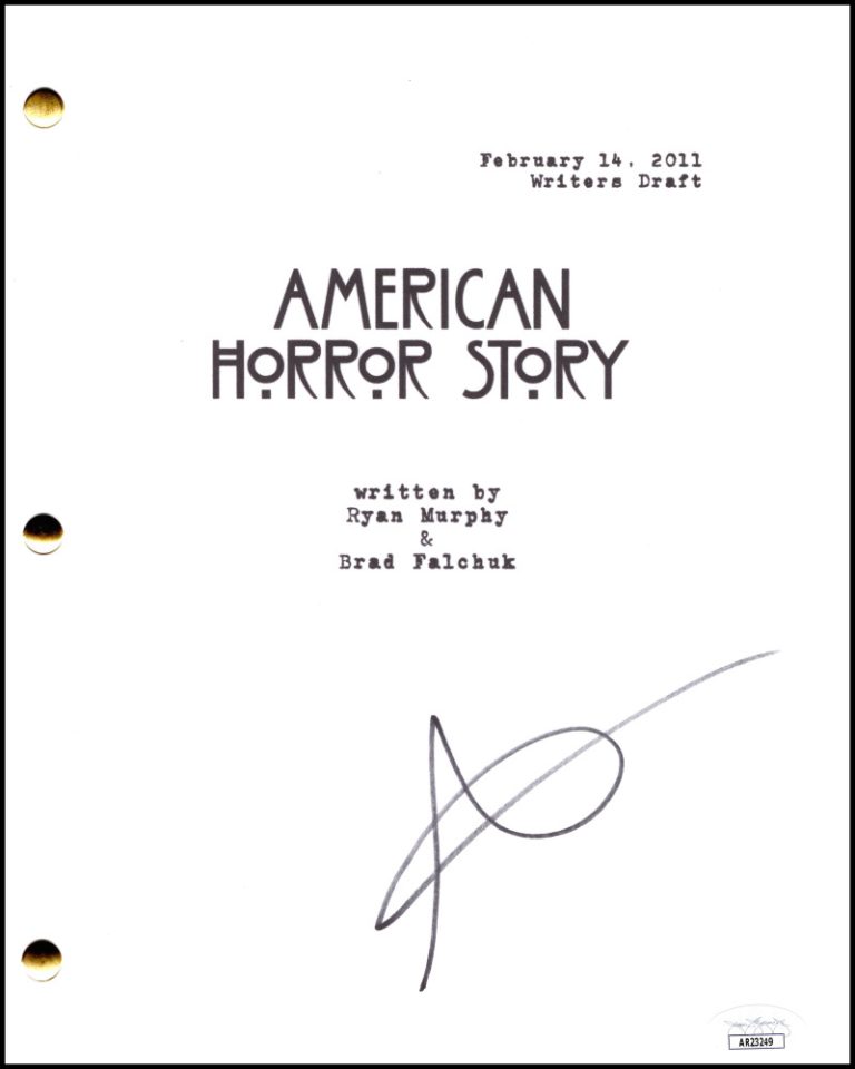 Sarah Paulson Signed Autograph American Horror Story Full Pilot Script JSA COA