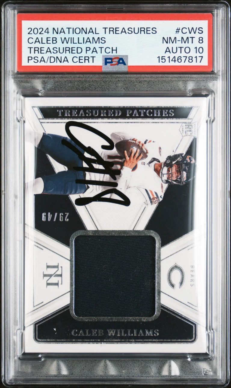 2024 National Treas Patches #CWS 29/49 Caleb Williams Signed Card PSA 8 Auto 10