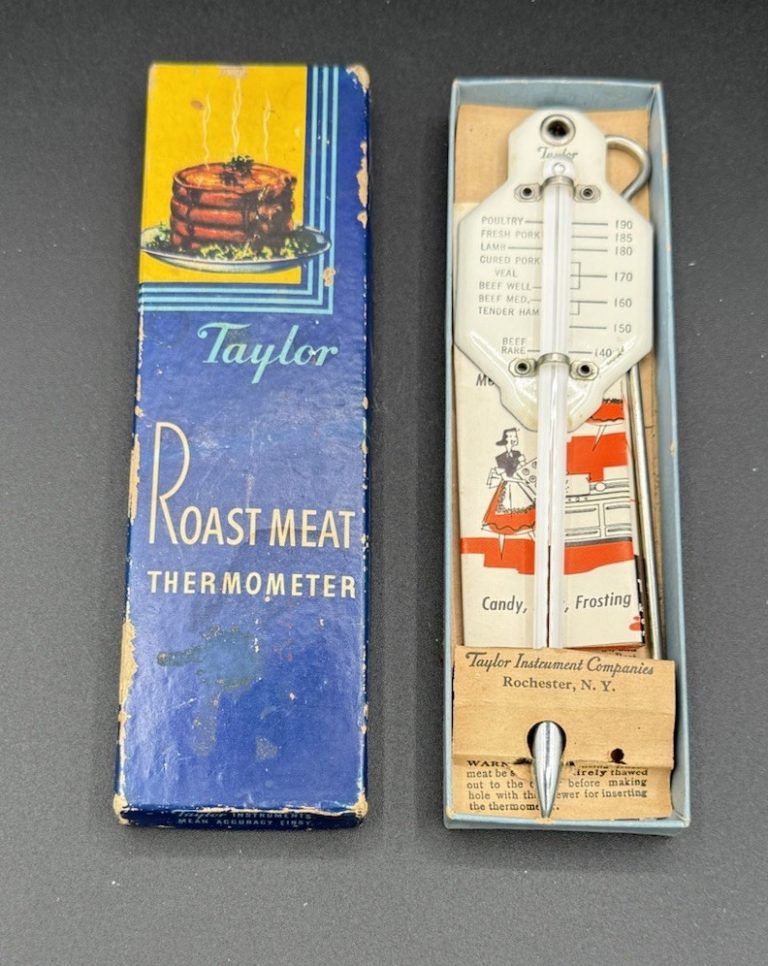 VTG. 1930’S’ Taylor #5936 Roast Meat Thermometer Original Box & Instructions-