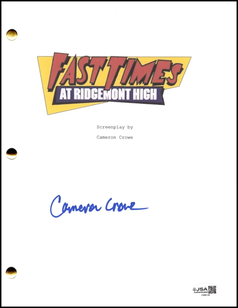 Cameron Crowe Signed Autograph Fast Times at Ridgemont High Full Script JSA COA