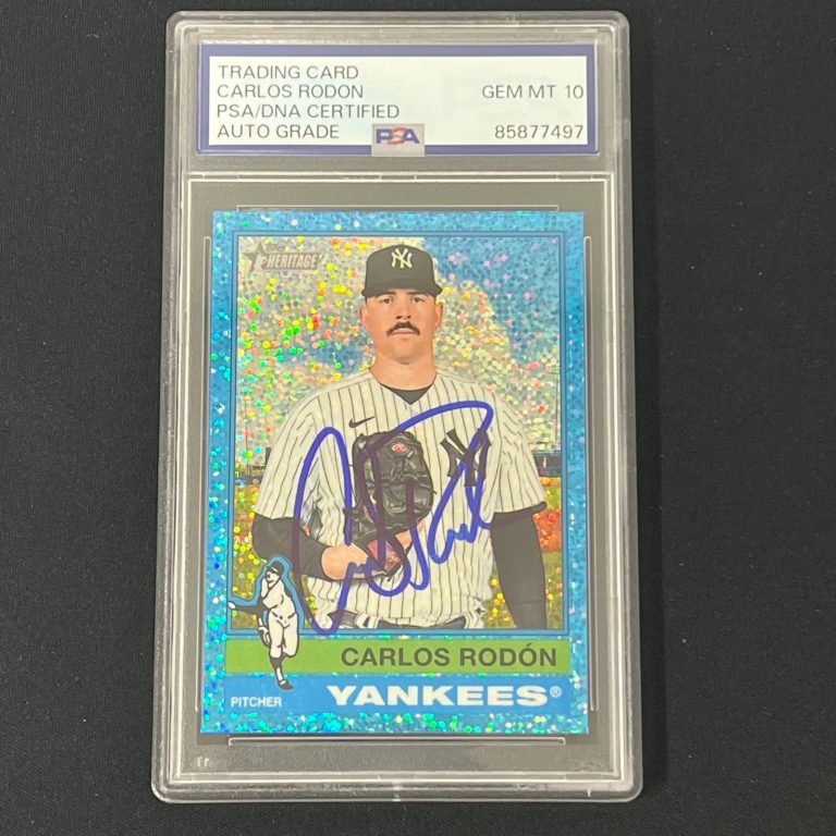 2025 Topps Heritage#481 Carlos Rodon Signed Card PSA Auto 10 Slabbed NY Yankees