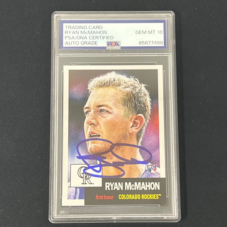 2018 Topps #96 Ryan McMahon Signed Card PSA Auto 10 Slabbed Colorado Rockies