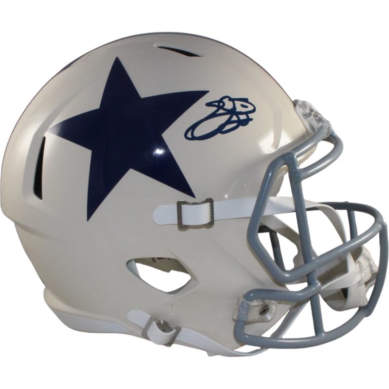 Emmitt Smith Autographed Dallas Cowboys F/S Retro Helmet Beckett Witness 55288