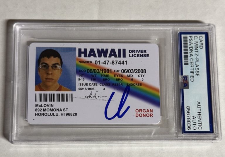 McLovin Fake ID Superbad Signed Auto PSA/DNA Slabbed Christopher Mintz-Plasse