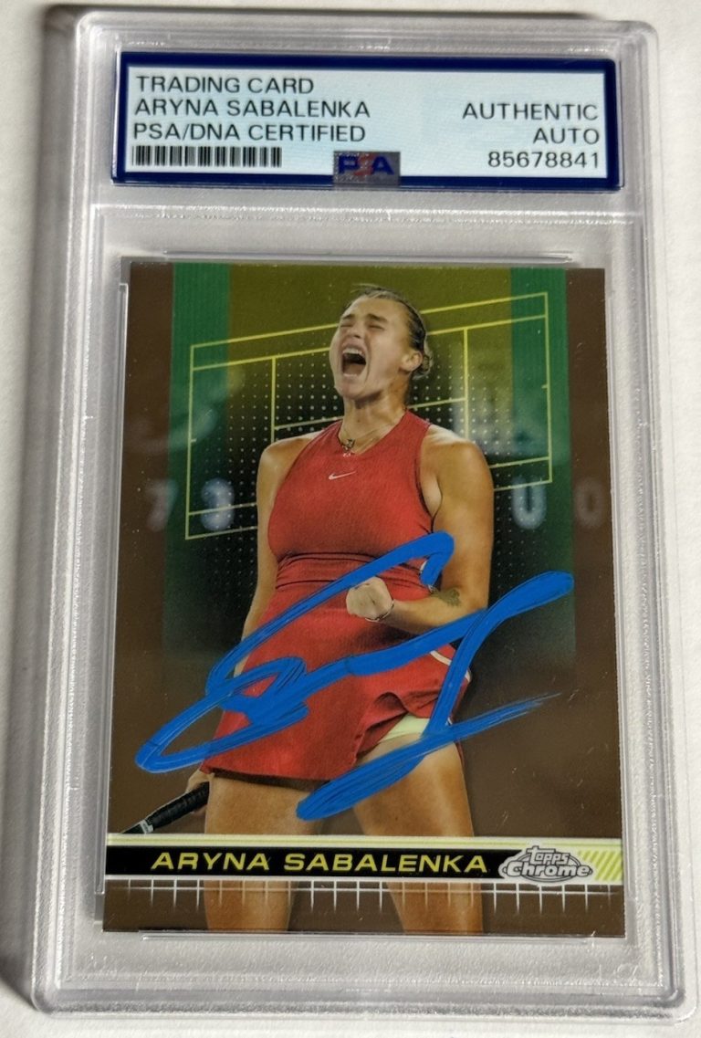 Aryna Sabalenka Signed Auto 2024 Topps Chrome Tennis RC Card PSA DNA
