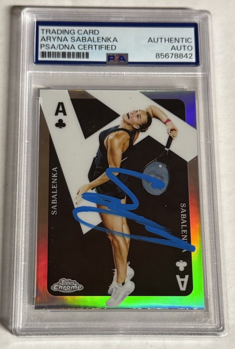 ARYNA SABALENKA SIGNED 2024 TOPPS CHROME ACES AUTO PSA/DNA