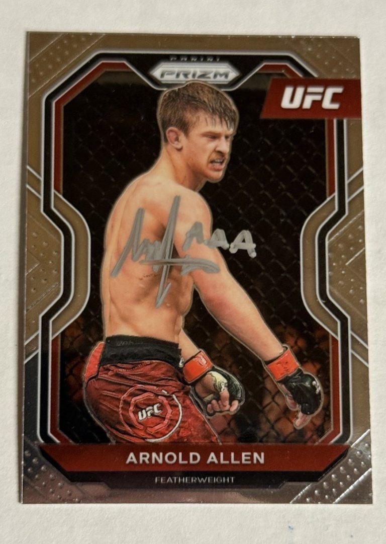 ARNOLD ALLEN 2021 PANINI PRIZM SIGNED AUTO UFC FIGHTER NO. 10