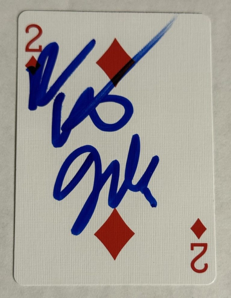 PENN AND TELLER SIGNED AUTO VEGAS MAGICIANS PLAYING CARD JILLETTE RARE