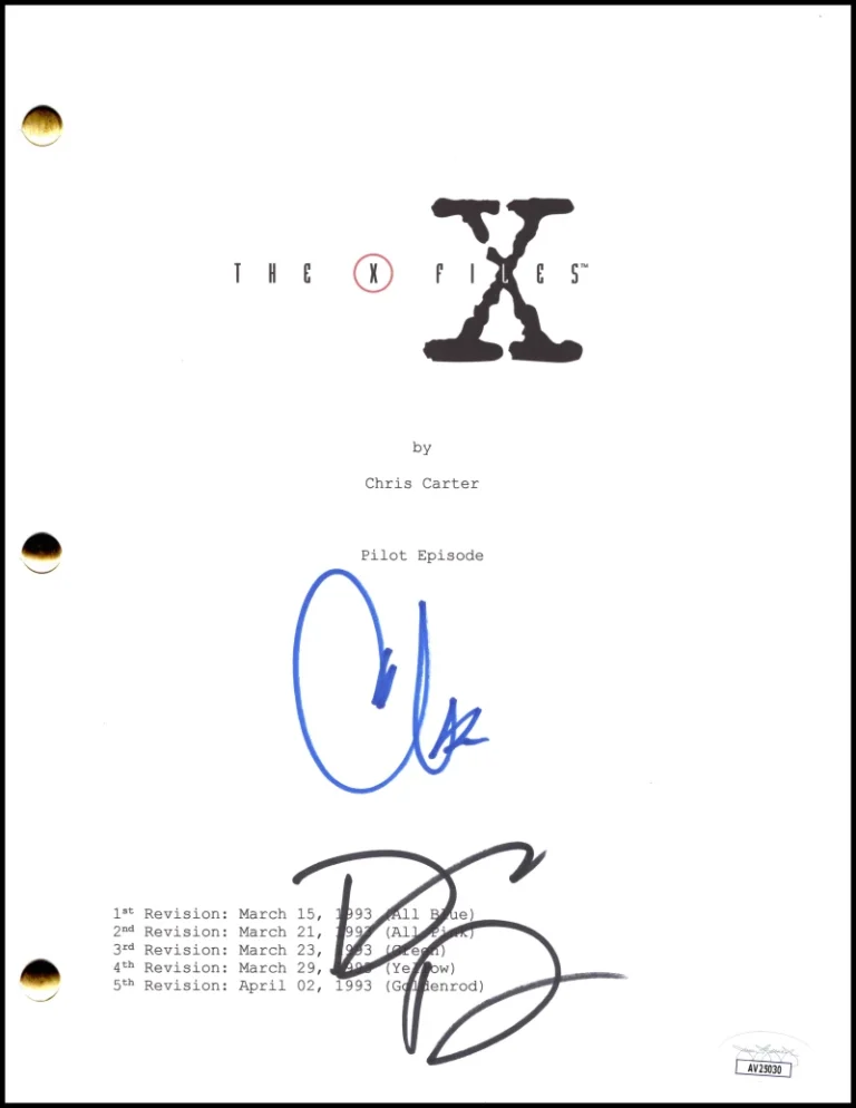 David Duchovny & Chris Carter Signed Autograph The X-Files Pilot Script JSA COA