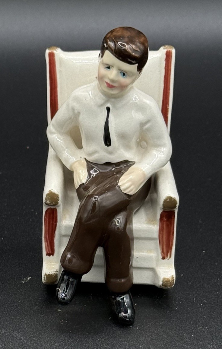 Vintage 1962 JFK President John Kennedy Salt & Pepper Shaker With Rocking Chair