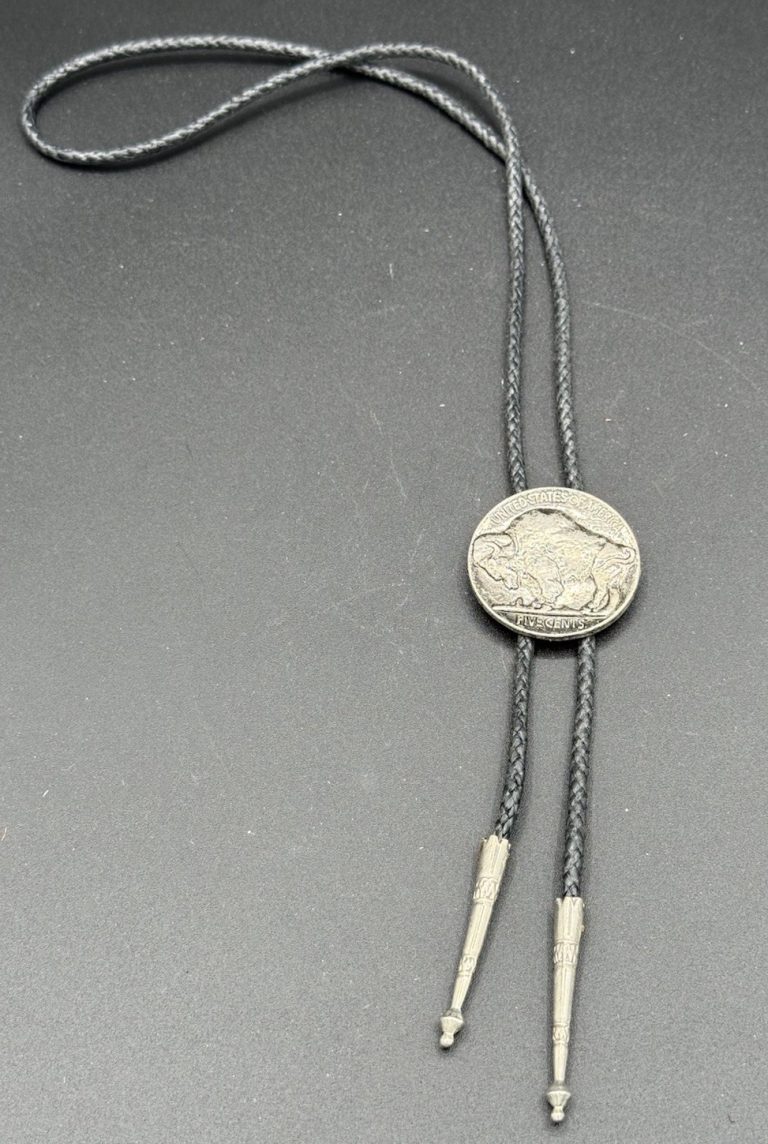 Buffalo Nickel Bolo Tie Necklace Necktie Coin Jewelry
