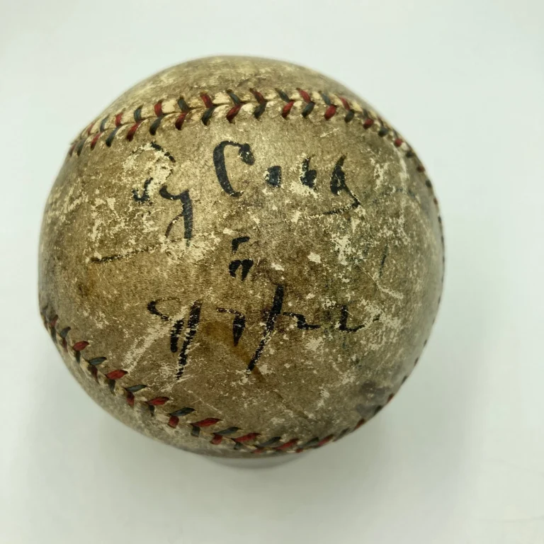 Ty Cobb 1922 Single Signed Game Used American League Baseball JSA COA RARE