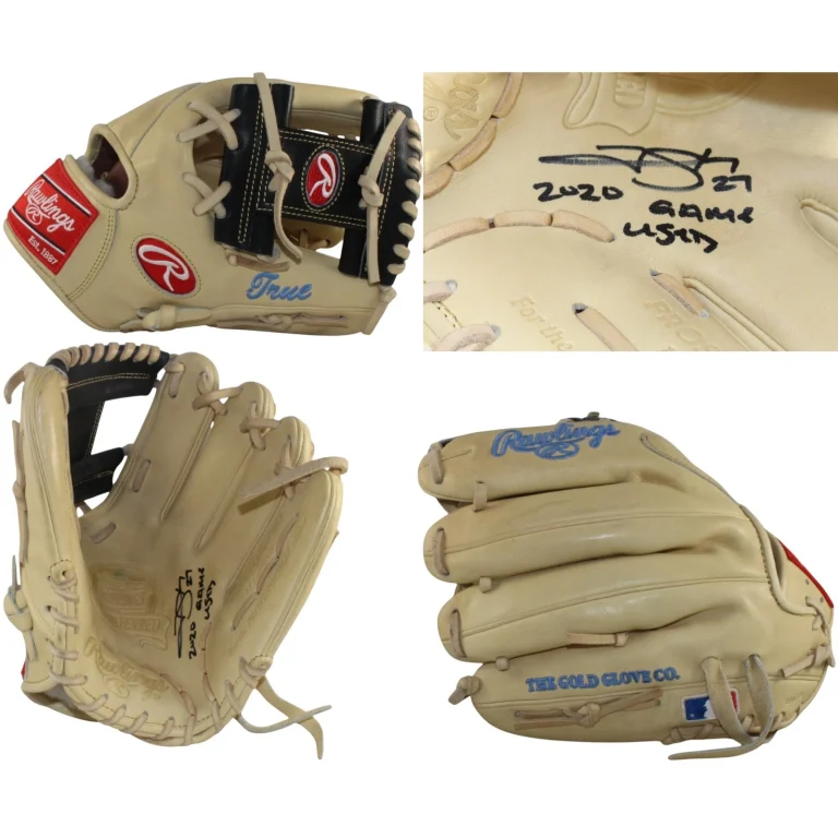 Trevor Story Signed Colorado Rockies Game Used 2020 Baseball Glove Beckett 57818