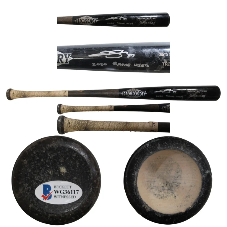 Trevor Story Signed Colorado Rockies Game Used '20 Old Hickory Bat Beckett 57827