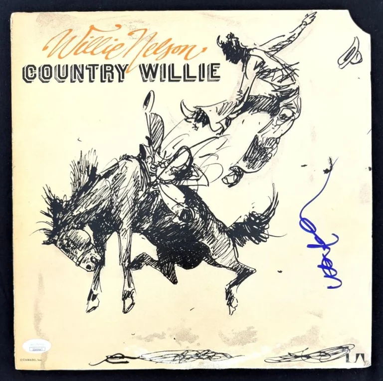 Willie Nelson Signed Autograph Country Willie Album Vinyl Record LP w/ JSA COA
