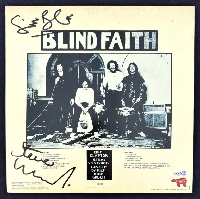 Ginger Baker & Steve Winwood Signed Autograph Blind Faith Album Record JSA COA