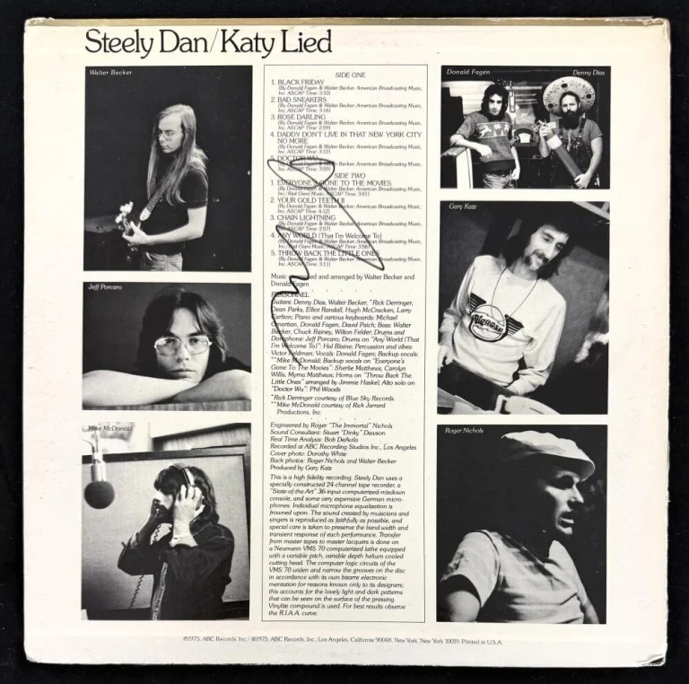 Donald Fagen Signed Autograph Steely Dan Katy Lied Album Record w/ Beckett COA
